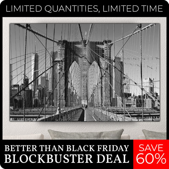 Brooklyn Bridge Canvas Wall Art - 48" x 30"