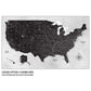 Black & Smoked White USA Push Pin Map Single Panel