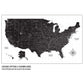 Black & White USA Push Pin Map Single Panel