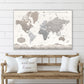 Farmhouse Personalized Push Pin World Map - Single Panel