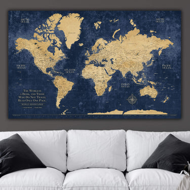 Push Pin World Travel Maps with Pins – Holy Cow Canvas