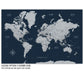 Navy Push Pin Travel Map of the World