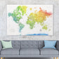 Rainbow Watercolor World Push Pin Map