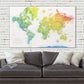 Rainbow Watercolor World Push Pin Map