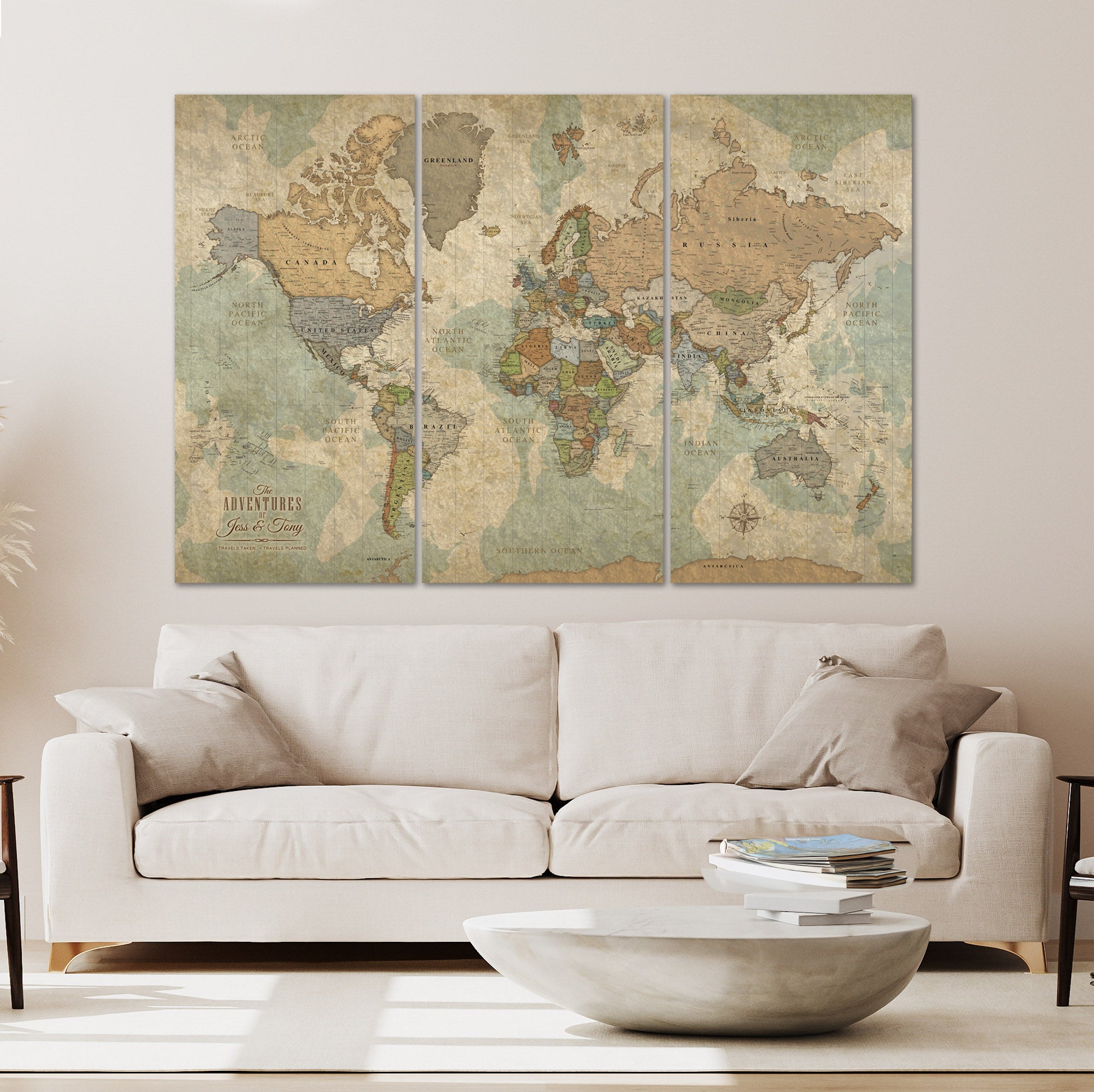 Push Pin World Map Print Canvas Colorful World Map Edcuational Print Multi Panel Print Traveler Gift Wall Hanging Decor buy for Living Room