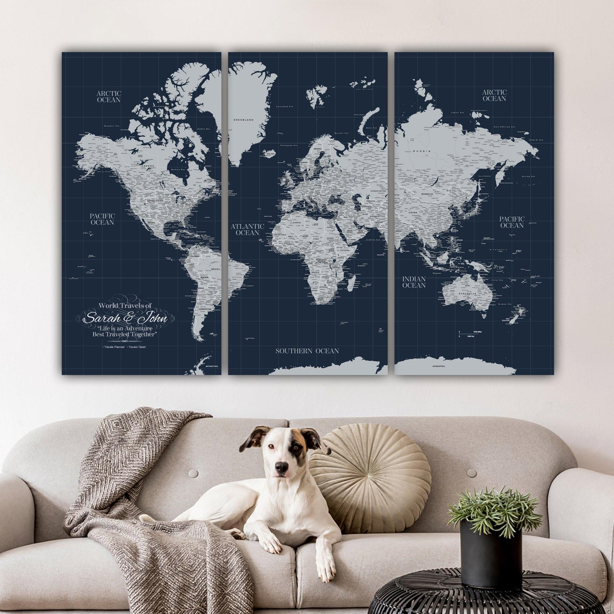 Personalized World Travel Map, Personalized Push Pin Map, Detailed World Map, Travel Map, Document Your Travels Map, top Canvas Map