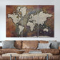 Detailed Collage Push Pin Travel Map - 3 Panel