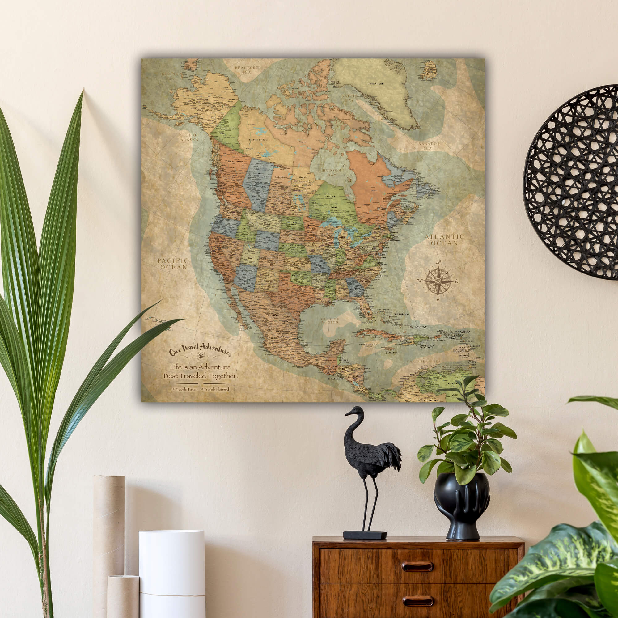 North America Push Pin Map, Personalized Push Pin Map Of North America, Personalized Map, shops United States Of America Push Pin Map