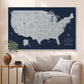 Navy Push Pin Travel Map of the USA