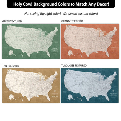 a map of the united states with different colors