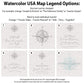 the watercolor usa map is shown with instructions