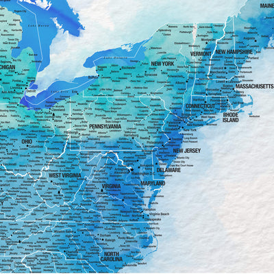 a map of the united states with the major cities