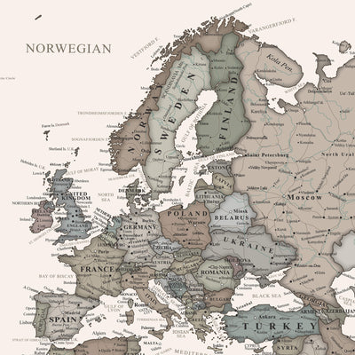 a map of europe with all the major cities