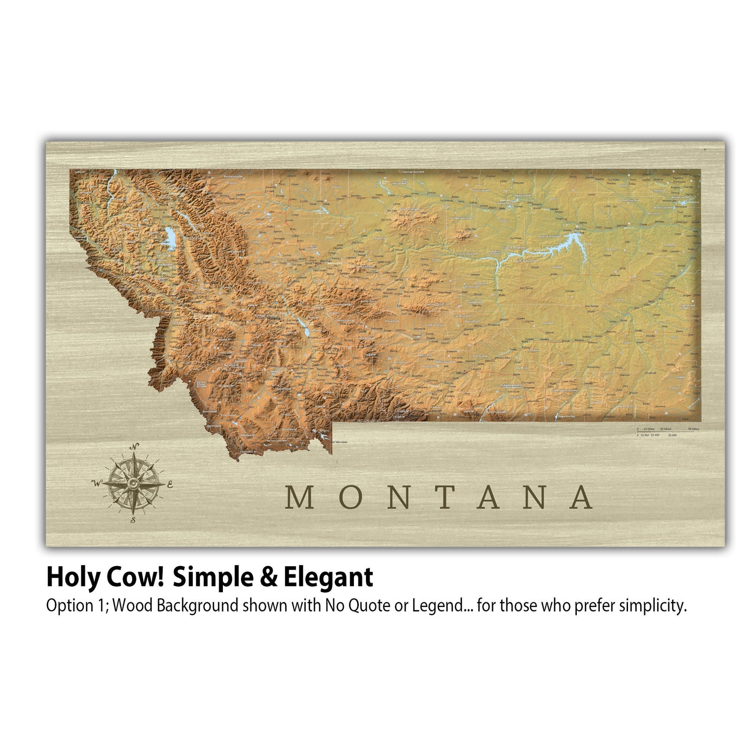 a wooden map of the state of montana