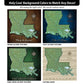 four different maps of the state of louisiana