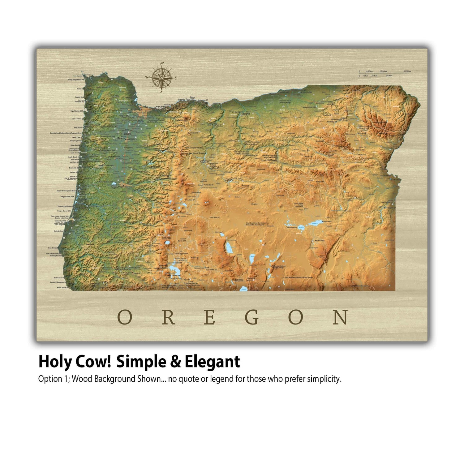 a wooden map of oregon with the name of the state