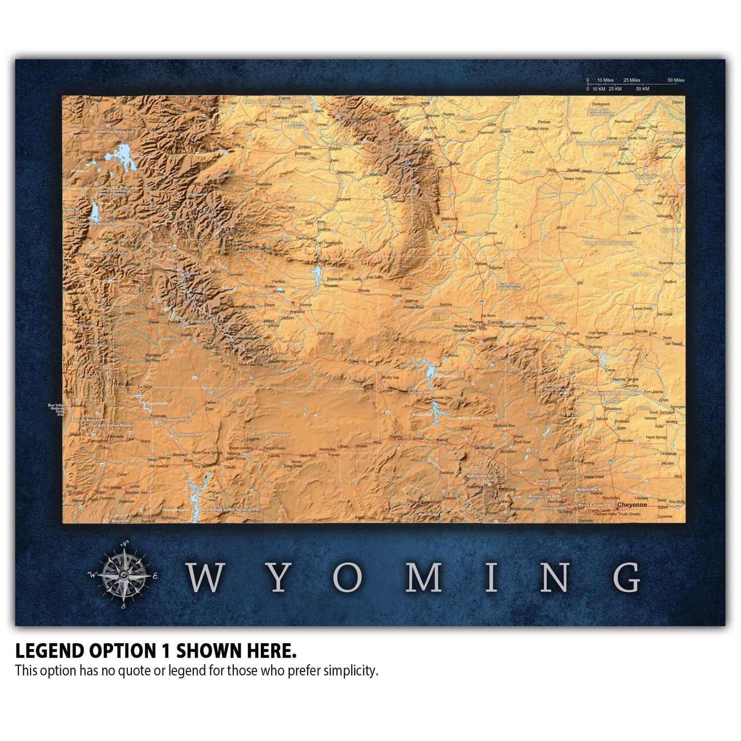 a map of wyoming with a blue border