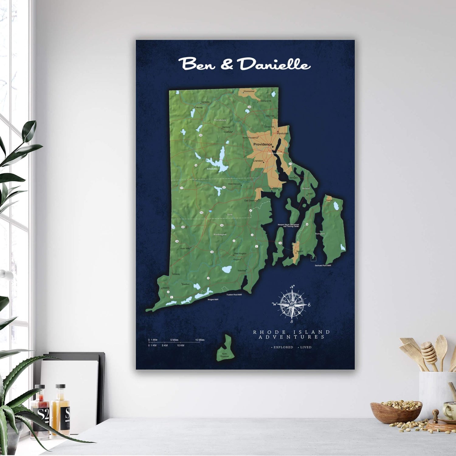 a poster of a map of the state of florida