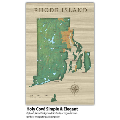 a wooden map of rhode island