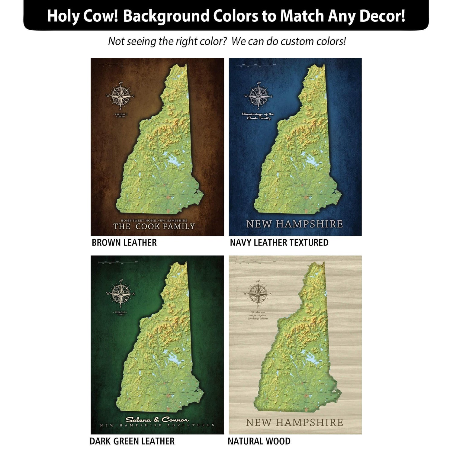 four maps of the state of new hampshire