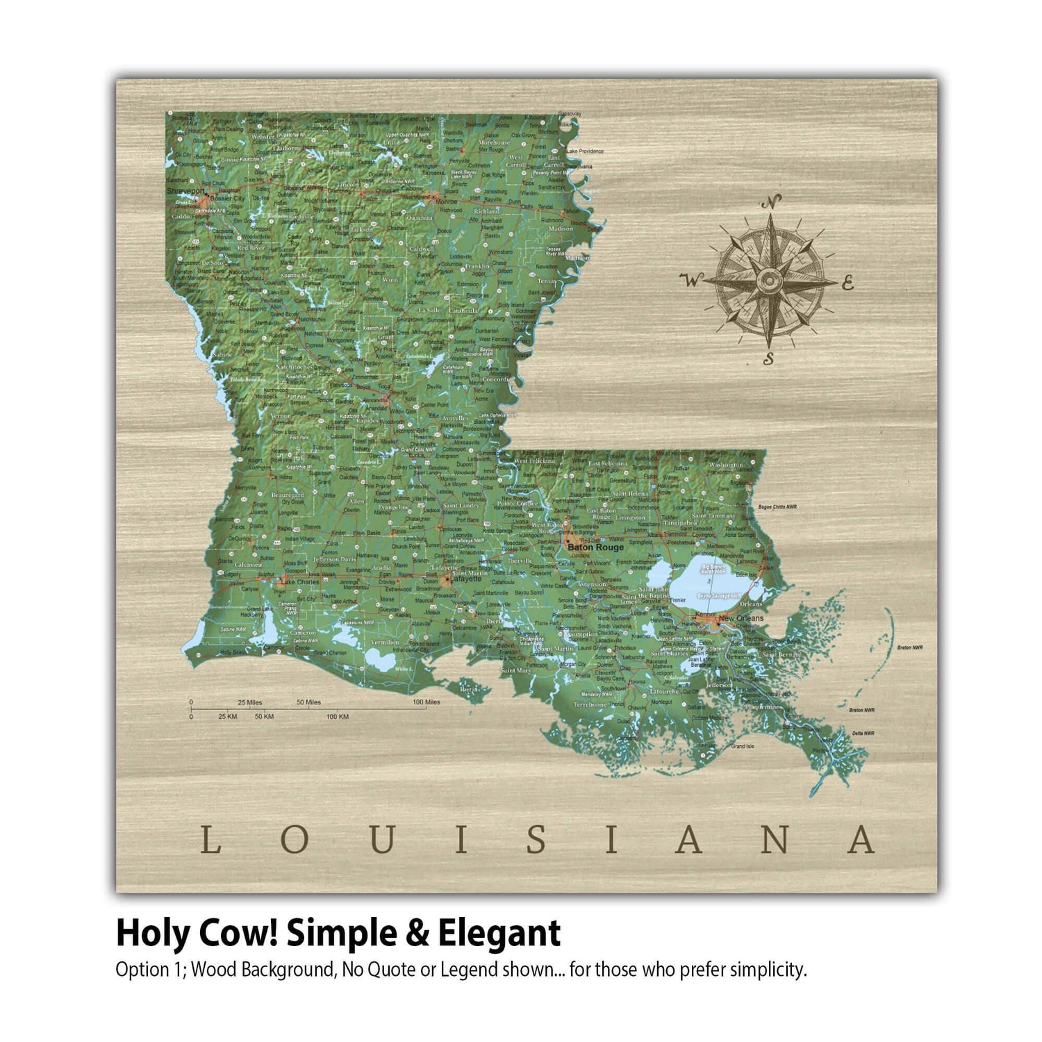 a wooden map of the state of louisiana