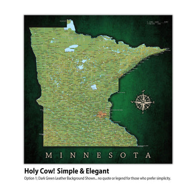 a map of minnesota with a compass on it