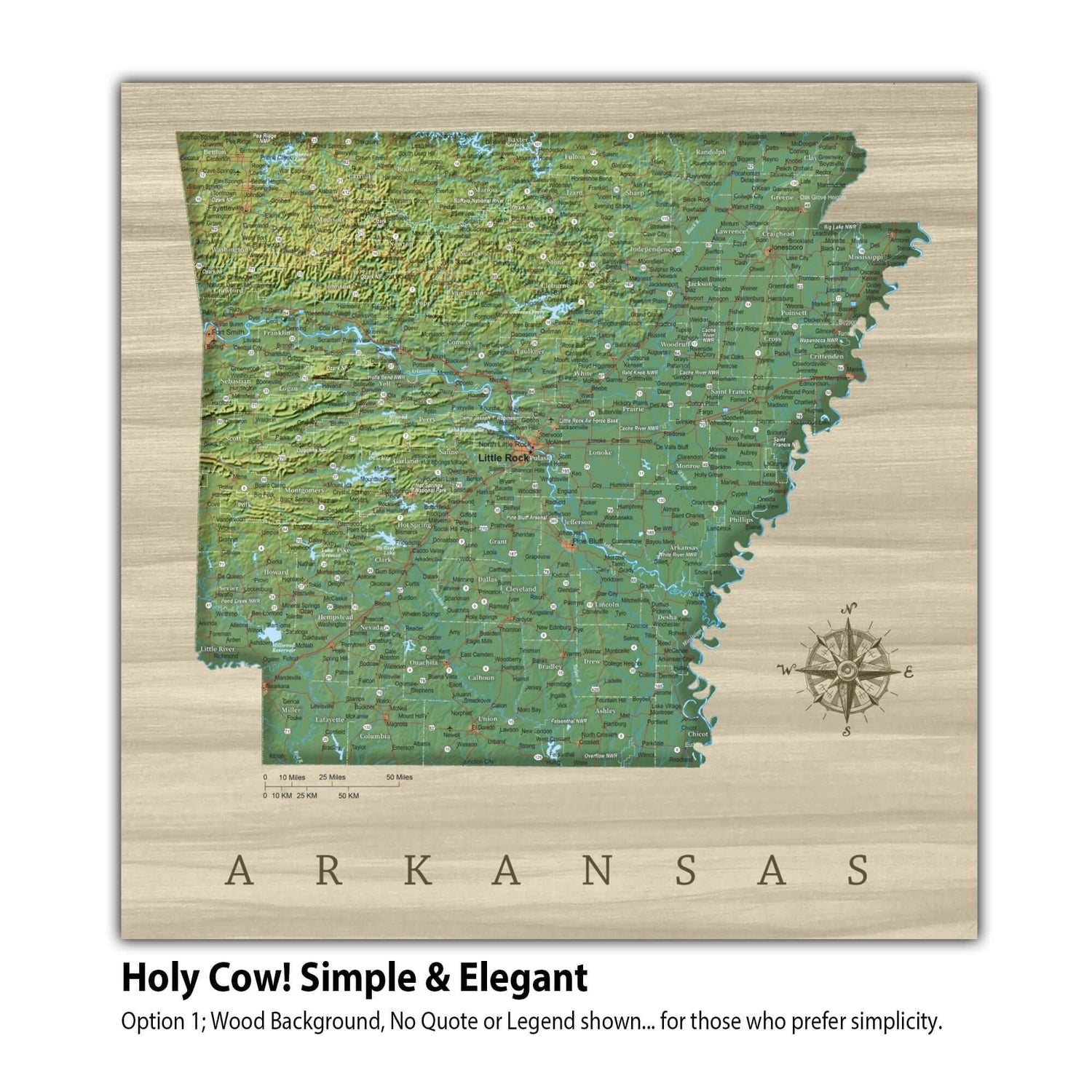 a wooden map of the state of arkansas