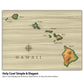 a wooden map of hawaii with the name of the island