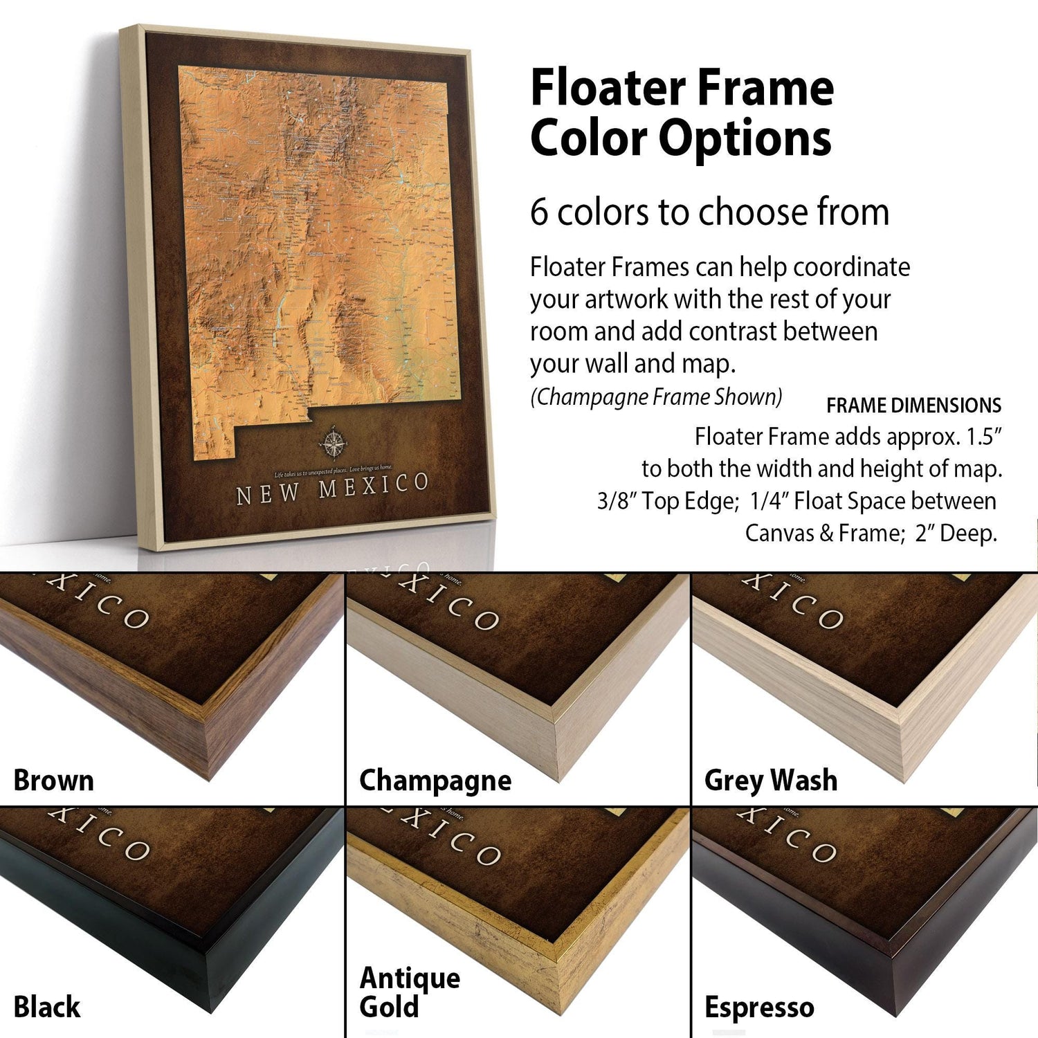 a picture frame with different colors to choose from