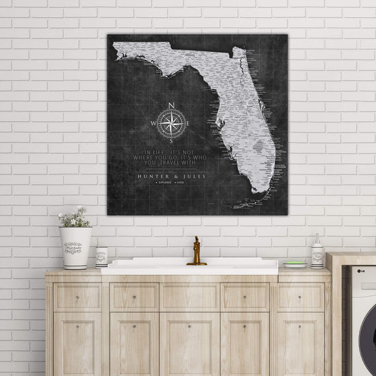 a black and white map of the state of florida