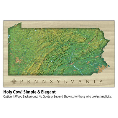 a wooden map of pennsylvania with the name pennsylvania