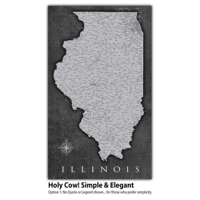 a black and white map of illinois