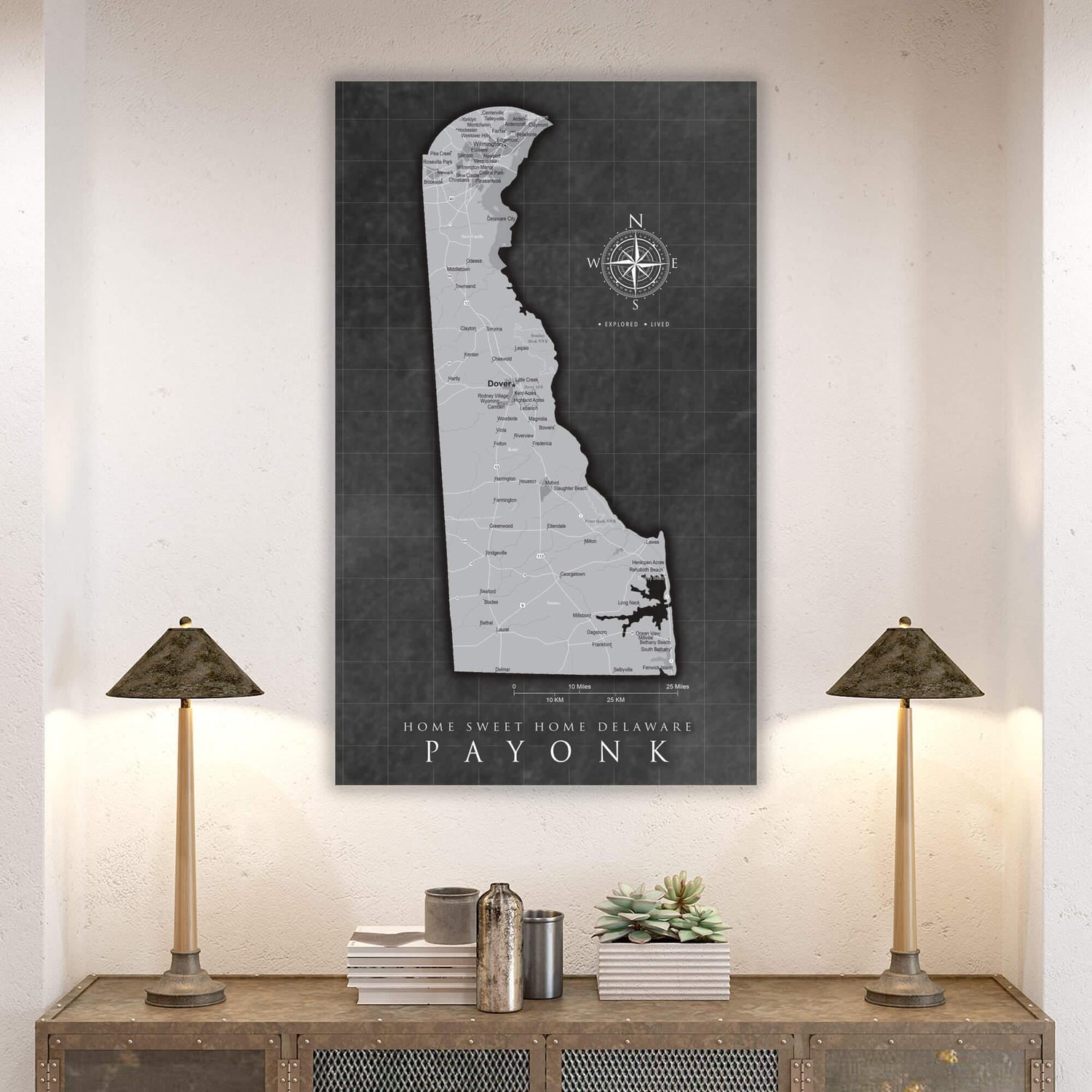 a poster of a map of the state of payonk