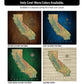 a map of california with four different colors