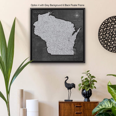 a black and white picture of a map of wisconsin