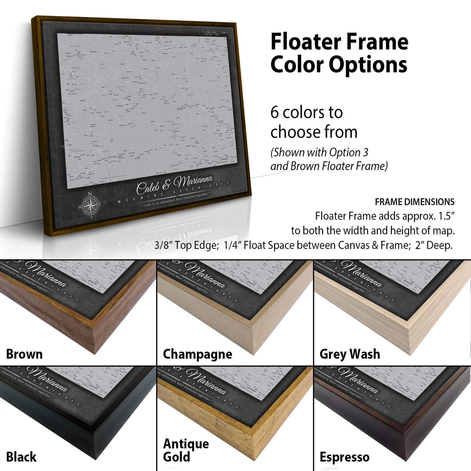 a picture frame with different colors and sizes