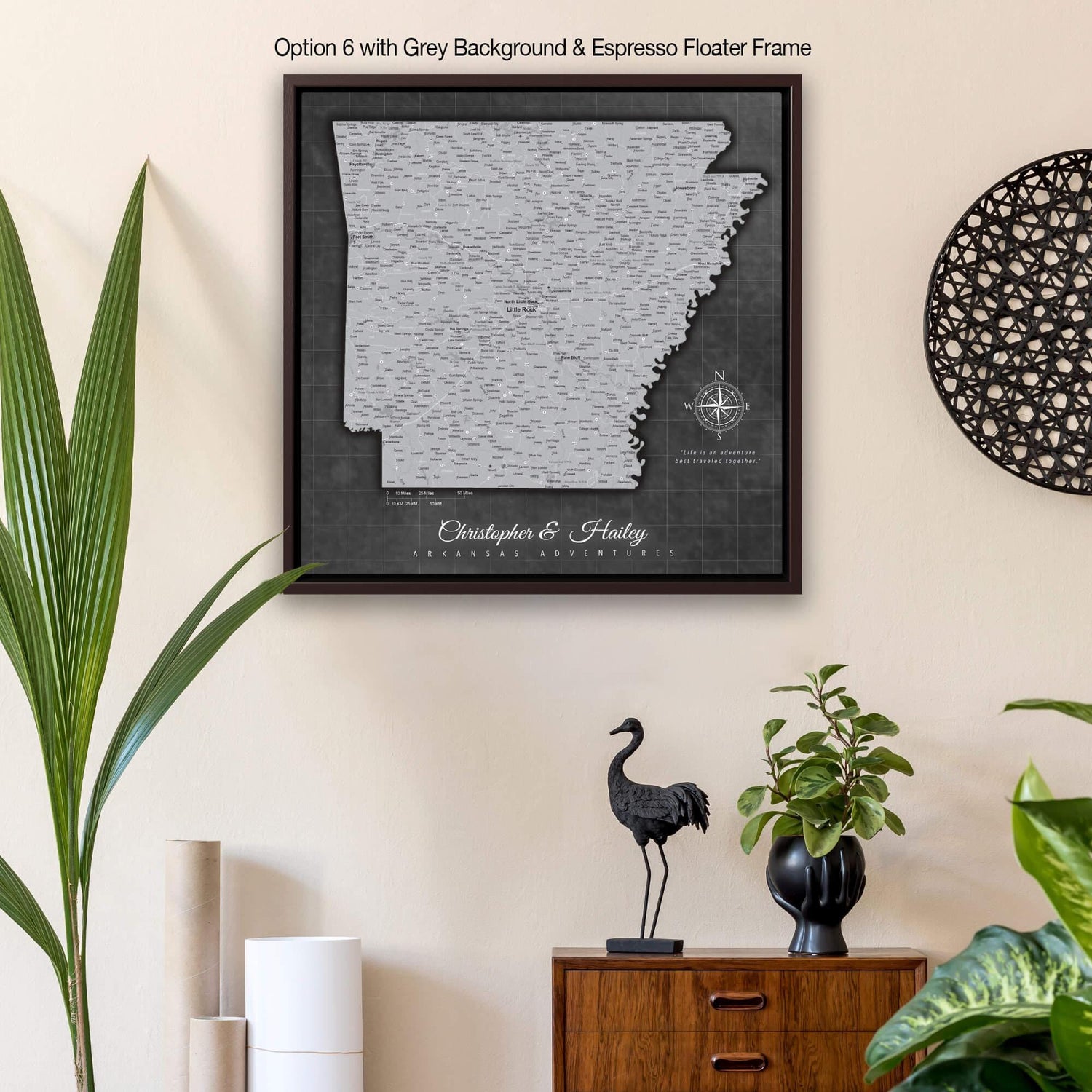 a framed map of the state of indiana