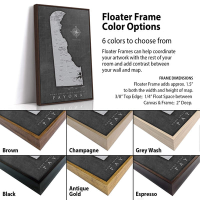 a picture frame with a map of the state of florida