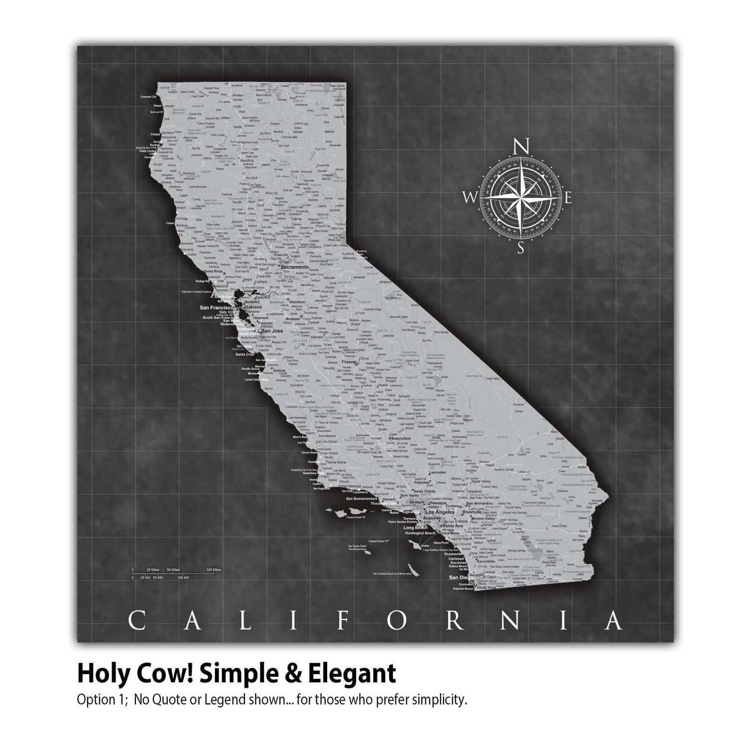 a black and white map of the state of california