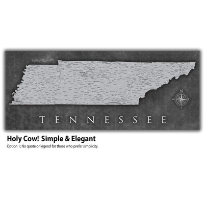 a black and white map of the state of tennessee