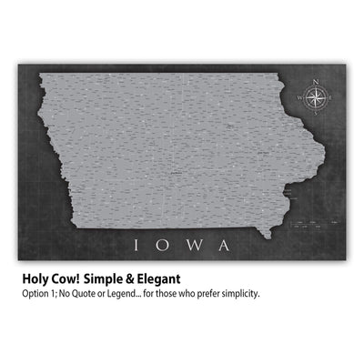 a black and white map of the state of iowa