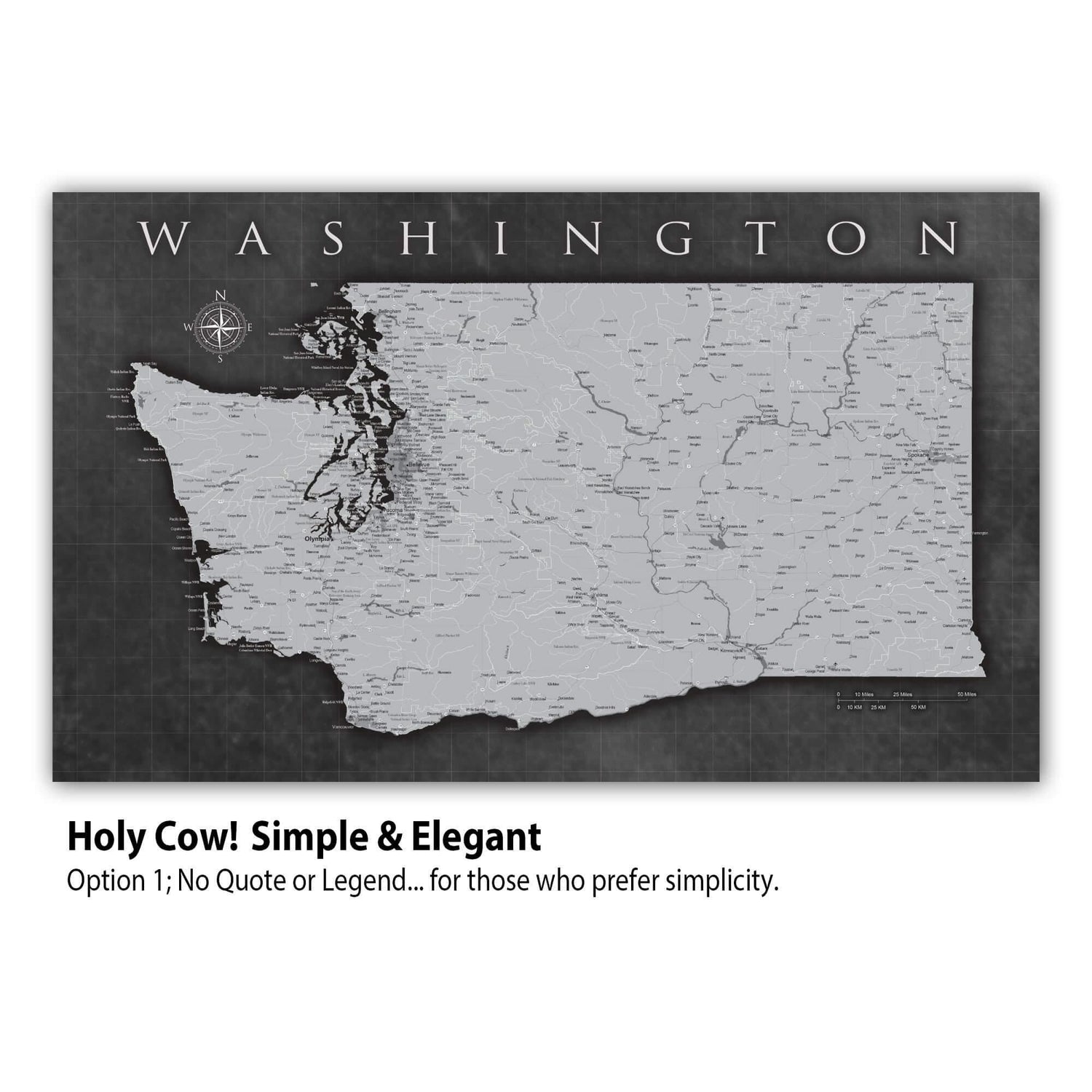 a black and white map of washington