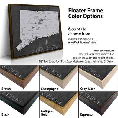 a picture frame with a map of the state of texas