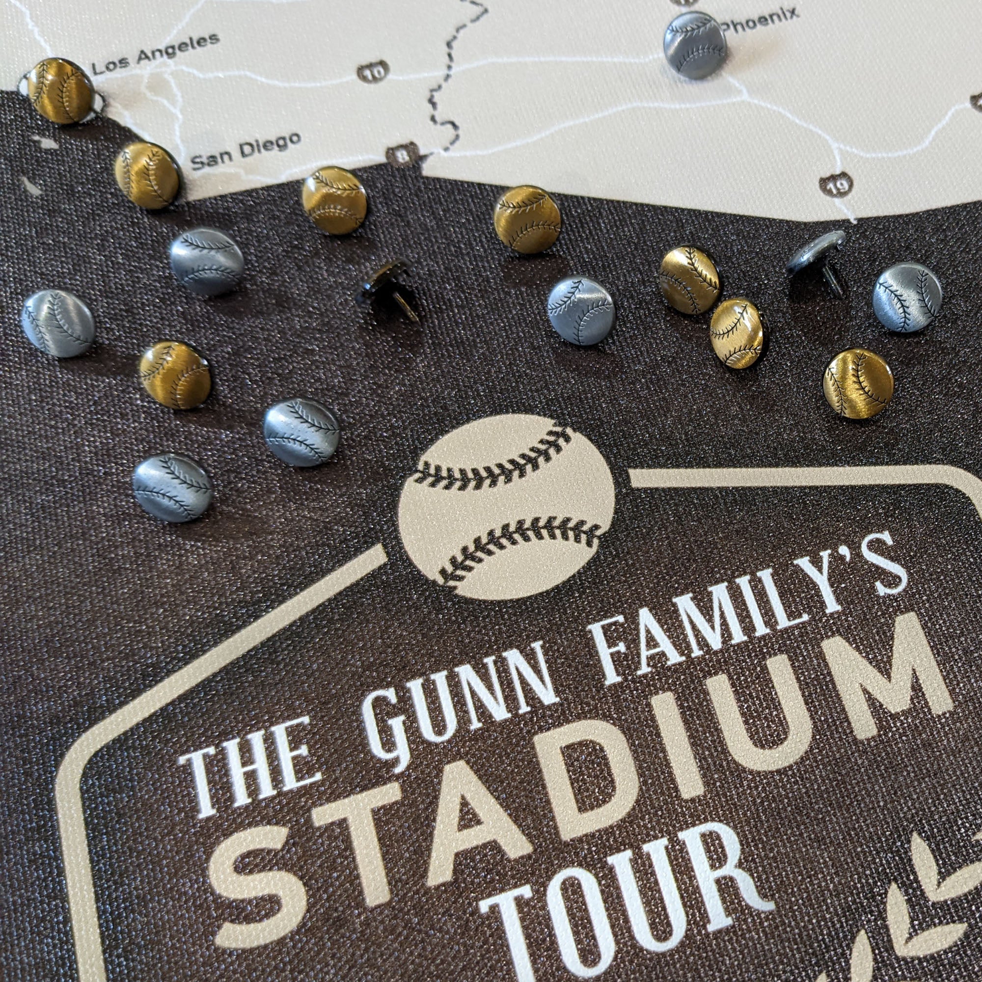 Baseball Stadiums Scratch Off Map, Team Colors of All American & National  Team Ballparks