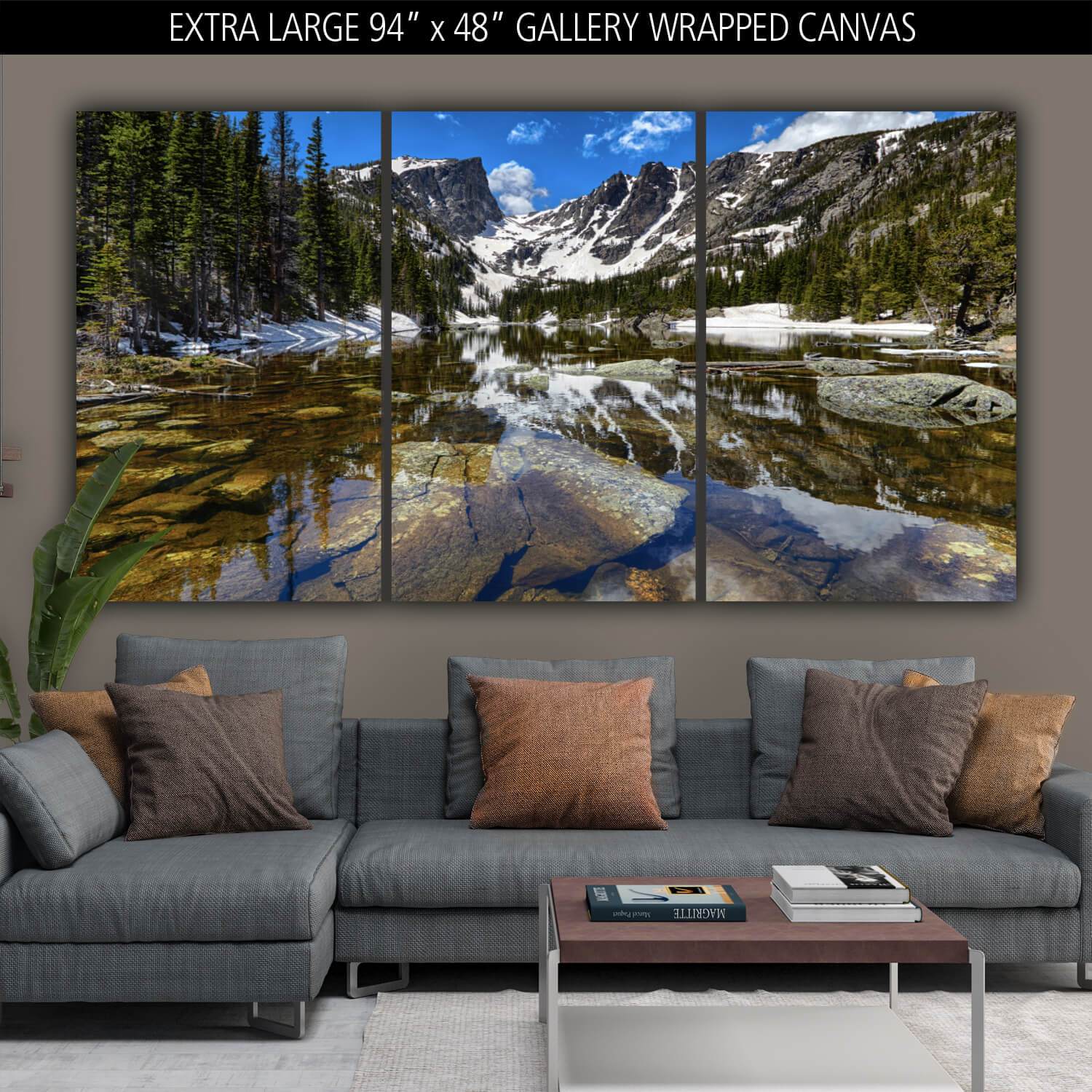 Extra Large Gallery Wrapped Stretched Art Canvas, 1.5 Deep