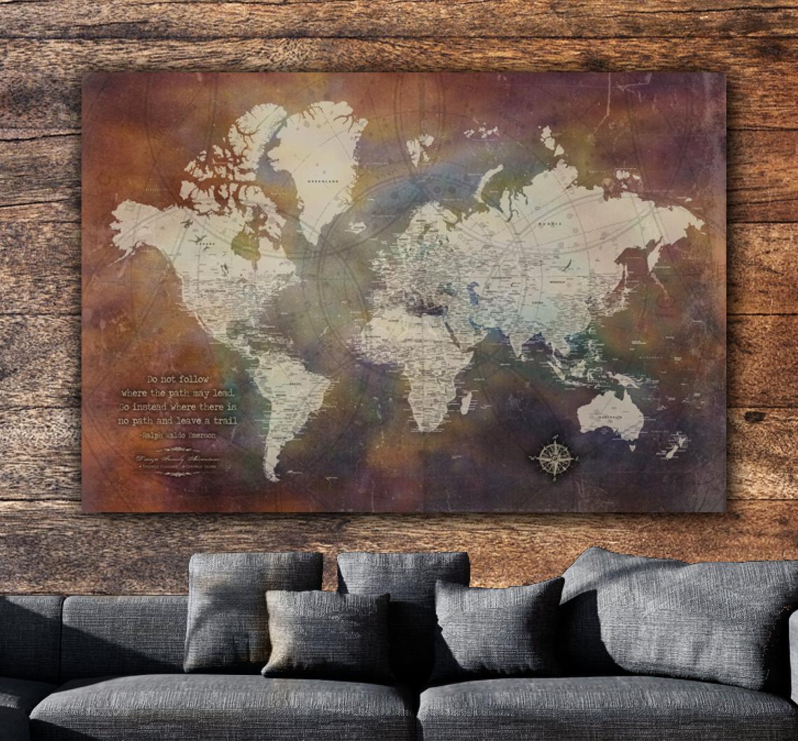 World Map Wall Art & US Map Art | Holy Cow Canvas – Page 2