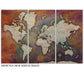 Detailed Collage Push Pin Travel Map - 3 Panel