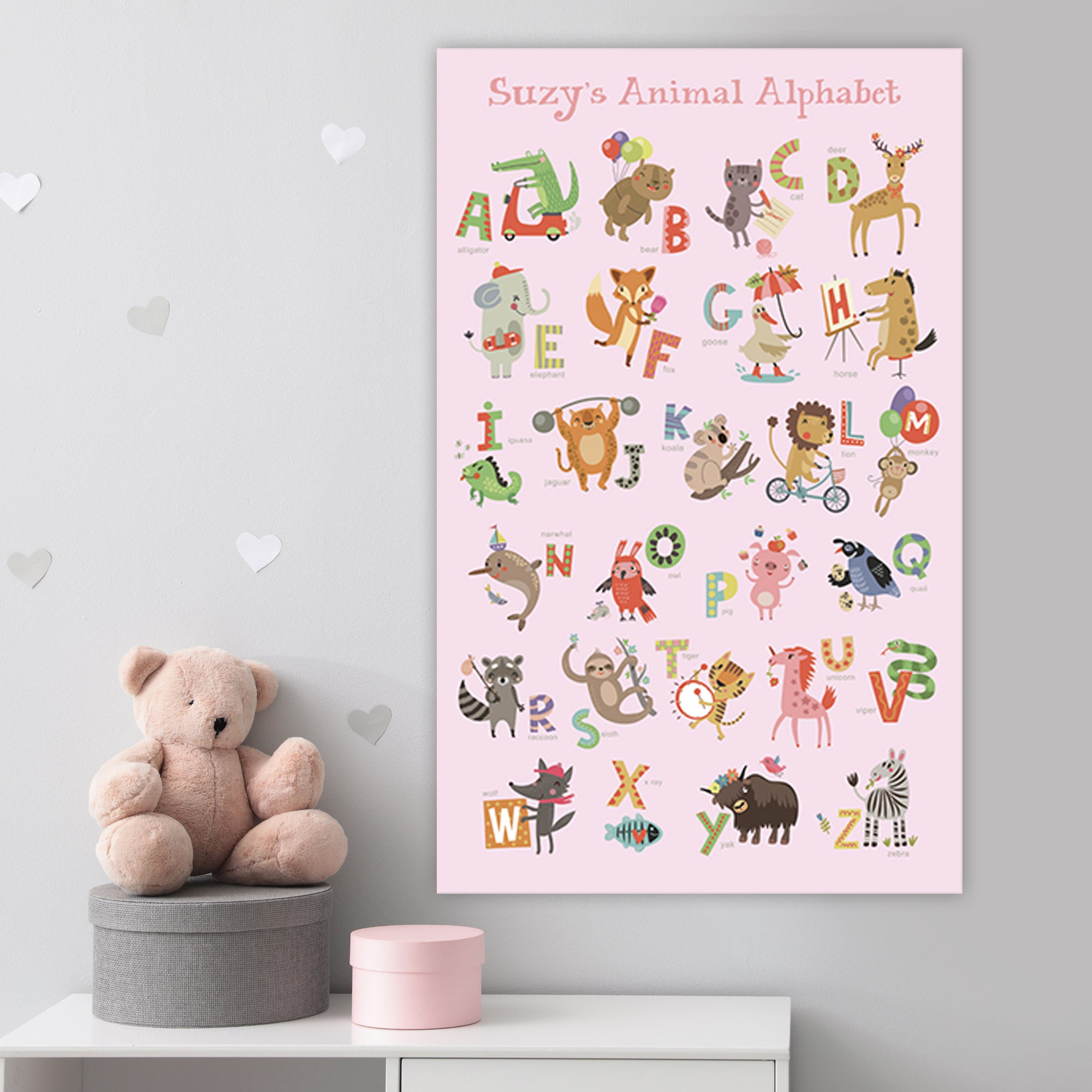 ARTCANVAS Kids Animal Alphabet fashion Letter M Canvas Art Print