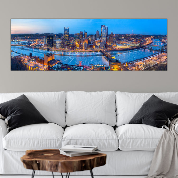 Pittsburgh Skyline Canvas Wall Art | Holy Cow Canvas