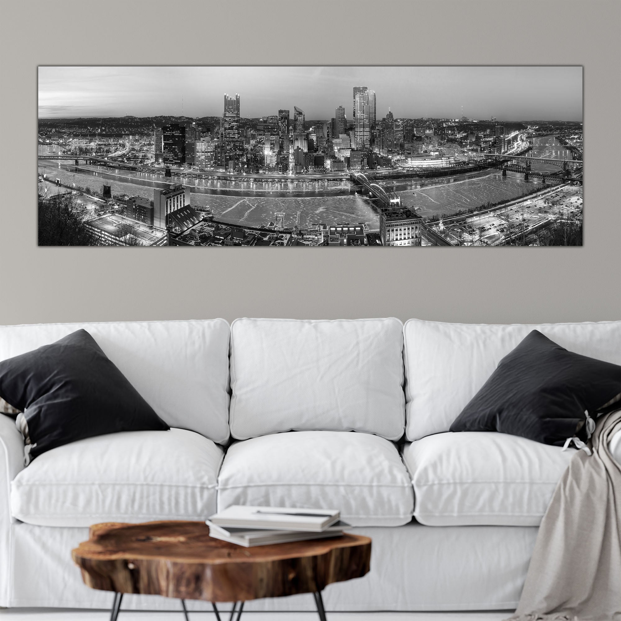 Pittsburgh Skyline on Canvas, Large Wall Art, Pittsburgh popular Print, Pittsburgh art, Pittsburgh Photo, Pittsburgh Canvas, Panoramic Pittsburgh